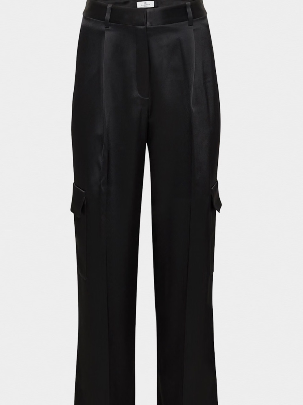 Aritzia Babaton Outgoing Satin Cargo Pant Wide Leg Black Size 6